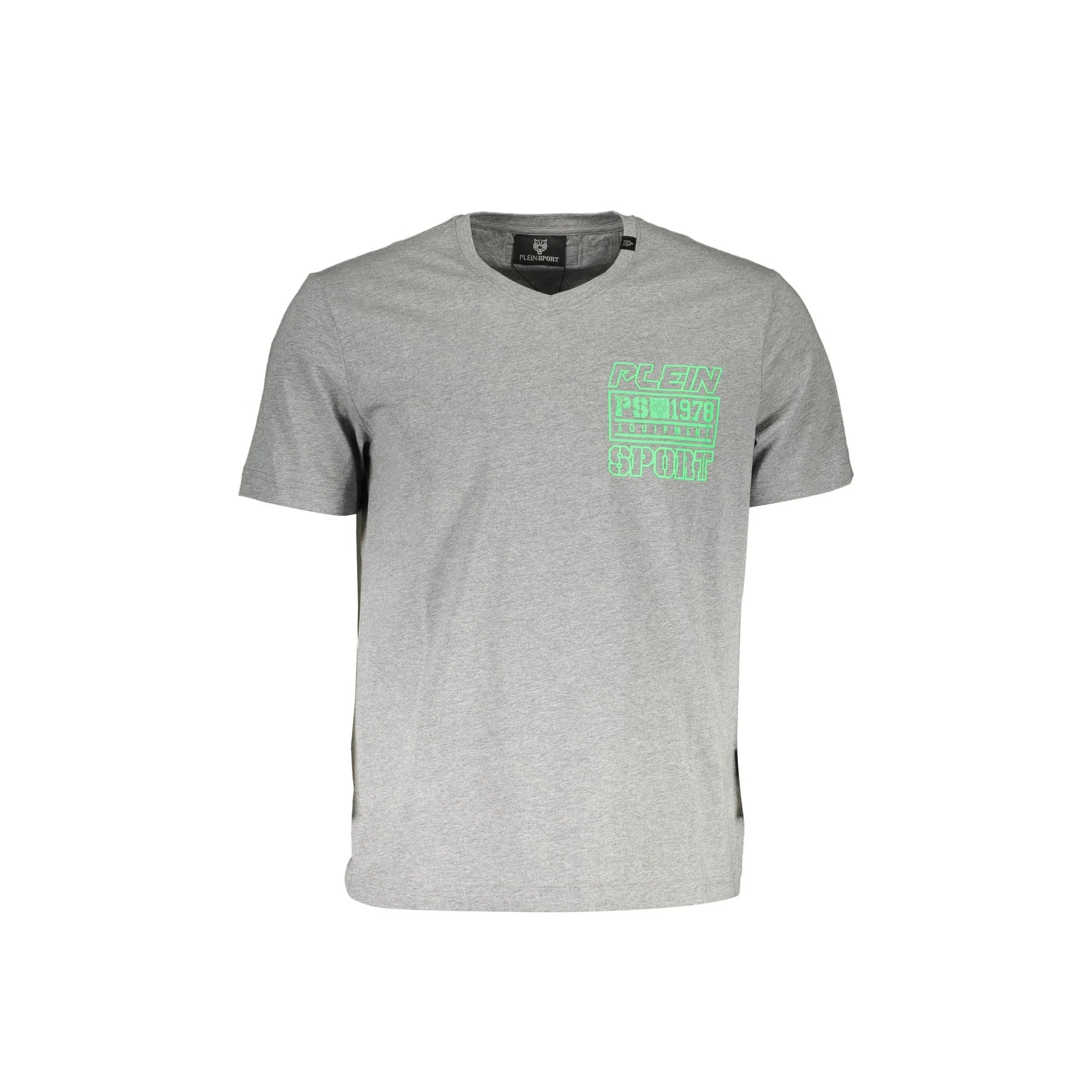 PLEIN SPORT T-Shirt Maniche Corte Uomo Grigia Stampa Grigio - foto prodotto